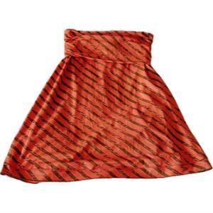 The North Face Orange A-Line Mini Skirt with Ruched Detail